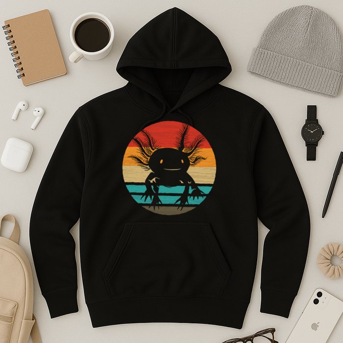 Retro Funny Axolotl I Axolotl Questions Cute Axolotl  Hoodie