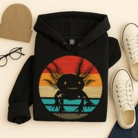 Retro Funny Axolotl I Axolotl Questions Cute Axolotl  Hoodie