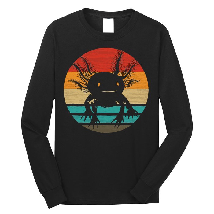 Retro Funny Axolotl I Axolotl Questions Cute Axolotl  Long Sleeve Shirt