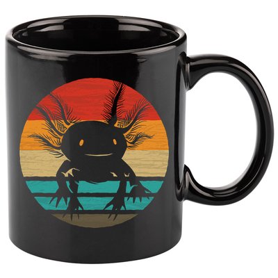 Retro Funny Axolotl I Axolotl Questions Cute Axolotl  11oz C Handle Ceramic Mug