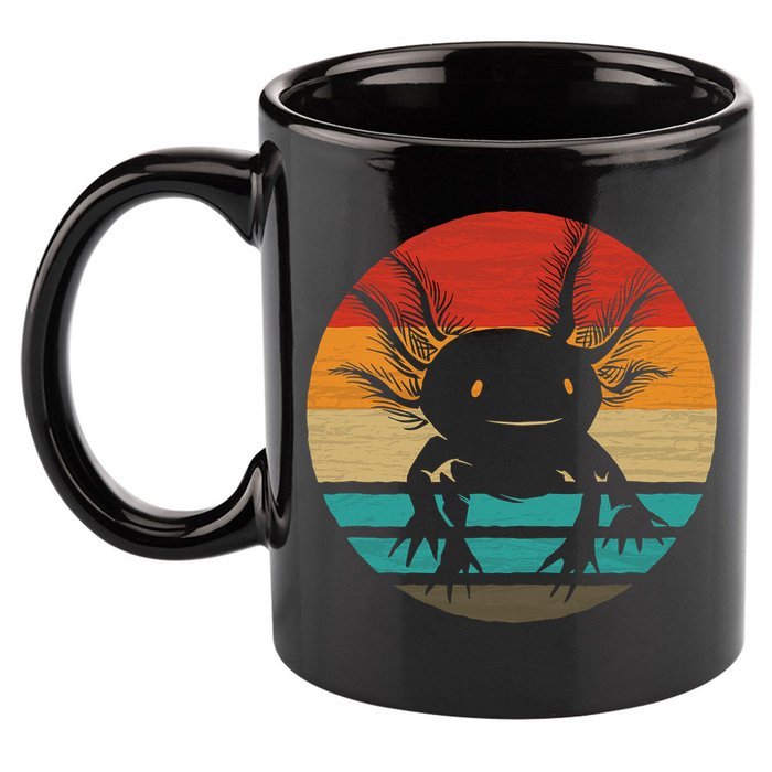 Retro Funny Axolotl I Axolotl Questions Cute Axolotl  11oz C Handle Ceramic Mug