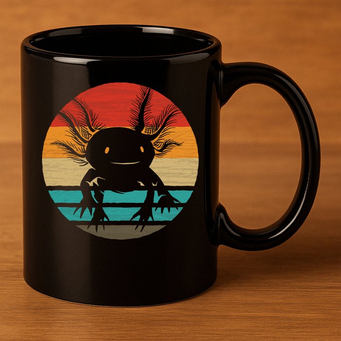Retro Funny Axolotl I Axolotl Questions Cute Axolotl  11oz C Handle Ceramic Mug