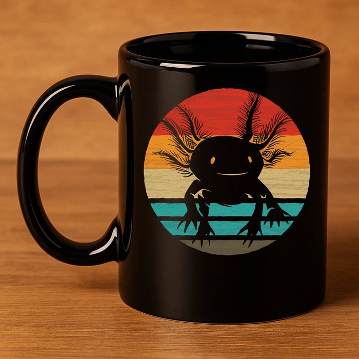 Retro Funny Axolotl I Axolotl Questions Cute Axolotl  11oz C Handle Ceramic Mug