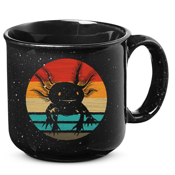 Retro Funny Axolotl I Axolotl Questions Cute Axolotl  15oz Campfire Ceramic Mug