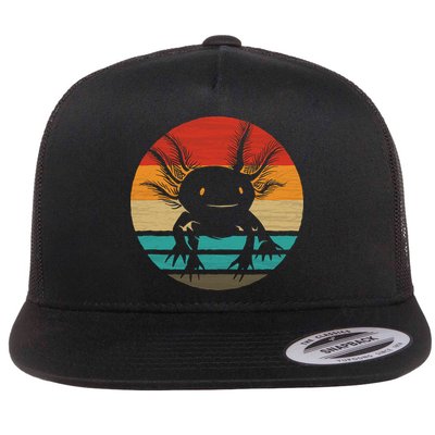 Retro Funny Axolotl I Axolotl Questions Cute Axolotl  Flat Bill Trucker Hat