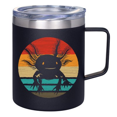 Retro Funny Axolotl I Axolotl Questions Cute Axolotl  12oz Stainless Steel Coffee Mug