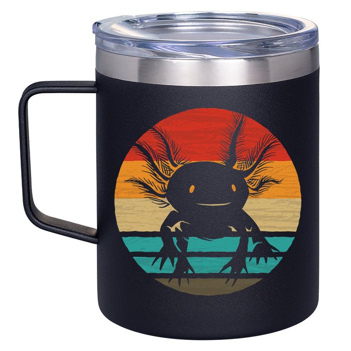 Retro Funny Axolotl I Axolotl Questions Cute Axolotl  12oz Stainless Steel Coffee Mug