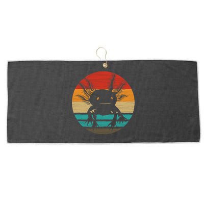 Retro Funny Axolotl I Axolotl Questions Cute Axolotl  Large Microfiber Waffle Golf Towel