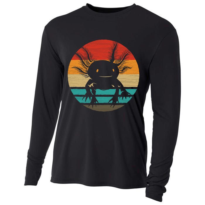 Retro Funny Axolotl I Axolotl Questions Cute Axolotl  Cooling Performance Long Sleeve Crew