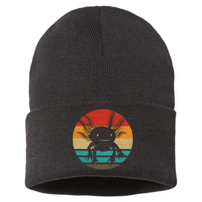 Retro Funny Axolotl I Axolotl Questions Cute Axolotl  Sustainable Knit Beanie