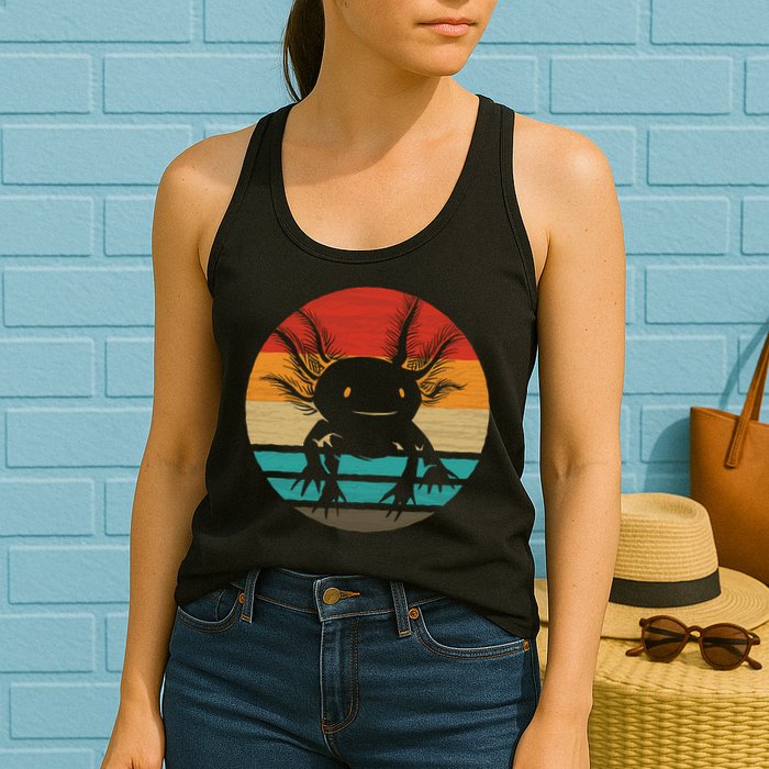 Retro Funny Axolotl I Axolotl Questions Cute Axolotl  Womens Tank Top