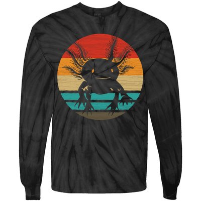 Retro Funny Axolotl I Axolotl Questions Cute Axolotl  Tie-Dye Long Sleeve Shirt