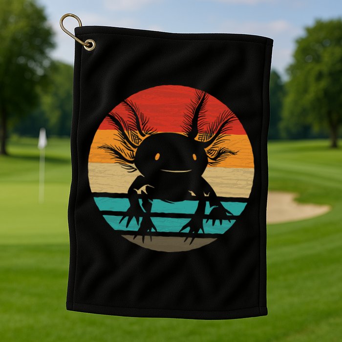 Retro Funny Axolotl I Axolotl Questions Cute Axolotl  Golf Towel
