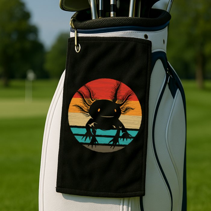 Retro Funny Axolotl I Axolotl Questions Cute Axolotl  Golf Towel