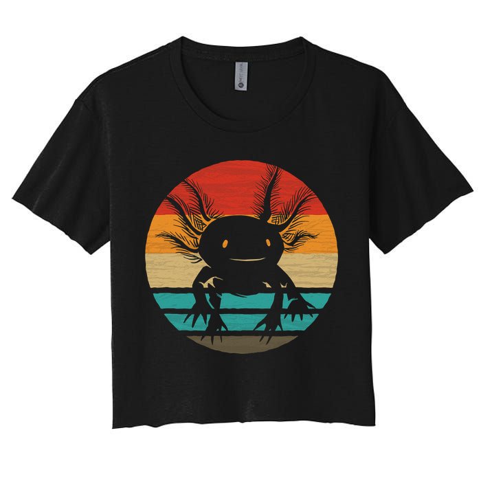 Retro Funny Axolotl I Axolotl Questions Cute Axolotl  Crop Top