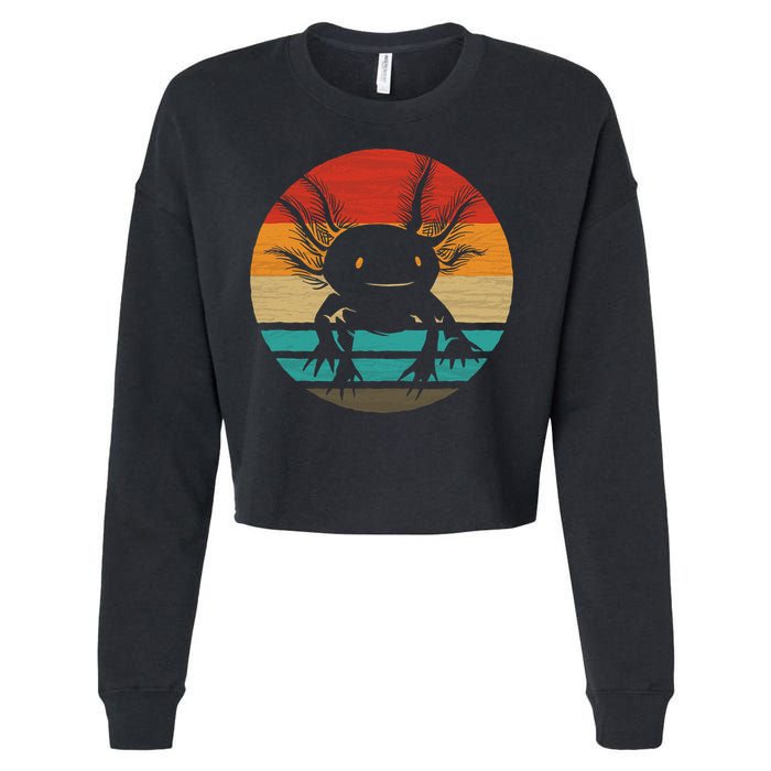 Retro Funny Axolotl I Axolotl Questions Cute Axolotl  Cropped Pullover Crew