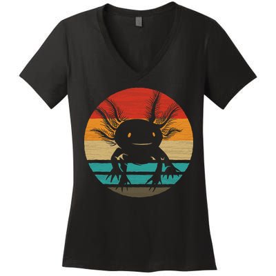 Retro Funny Axolotl I Axolotl Questions Cute Axolotl  Women's V-Neck T-Shirt