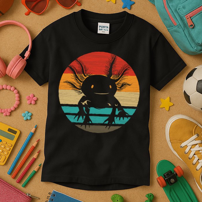Retro Funny Axolotl I Axolotl Questions Cute Axolotl  Kids T-Shirt