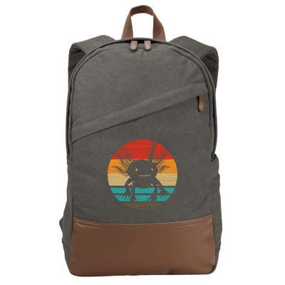 Retro Funny Axolotl I Axolotl Questions Cute Axolotl  Cotton Canvas Backpack
