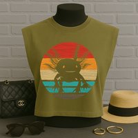 Retro Funny Axolotl I Axolotl Questions Cute Axolotl  Garment-Dyed Women's Muscle Tee