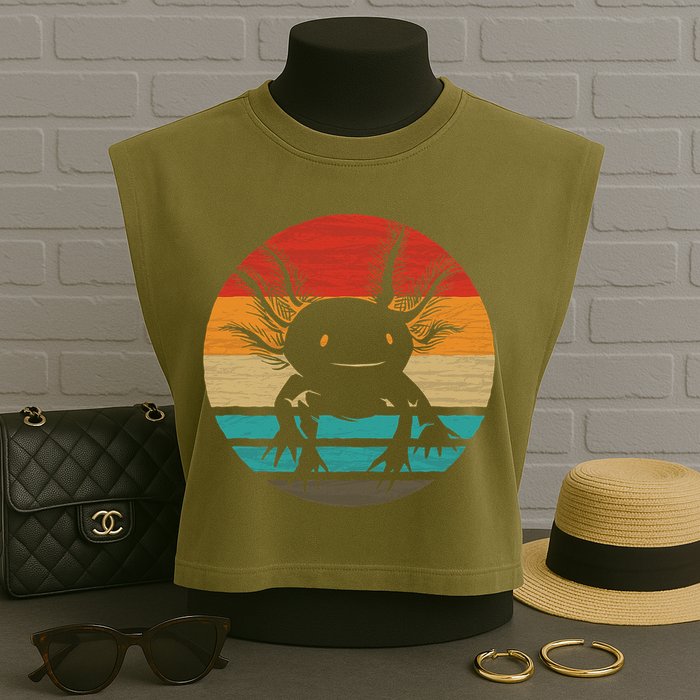 Retro Funny Axolotl I Axolotl Questions Cute Axolotl  Garment-Dyed Women's Muscle Tee