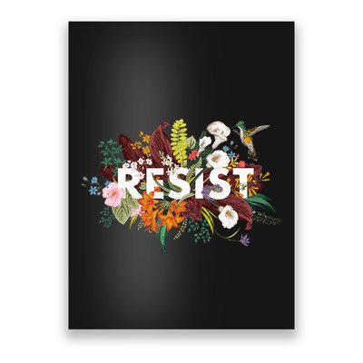 Resist Floral Anti Trump Political Protest Poster