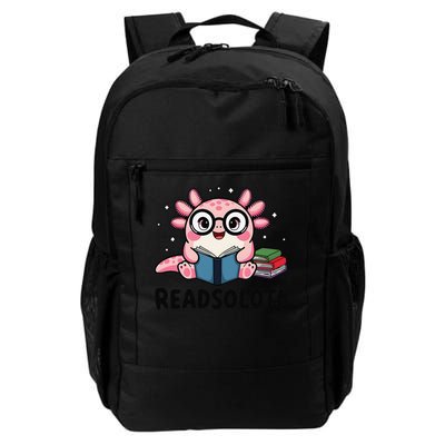 Readsolotl Funny Axolotl Read Books Book Lover Funny Reading Gift Daily Commute Backpack