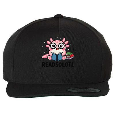 Readsolotl Funny Axolotl Read Books Book Lover Funny Reading Gift Wool Snapback Cap