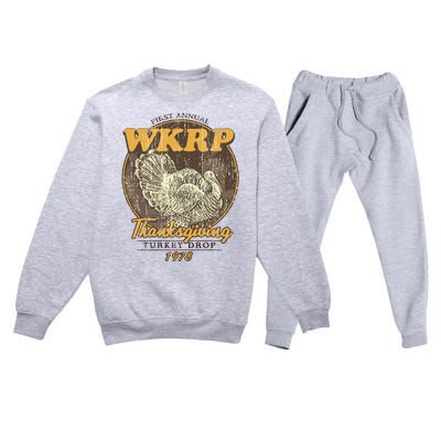 Retro First Annual Wkrp Thanksgiving Turkey Drop Premium Crewneck Sweatsuit Set