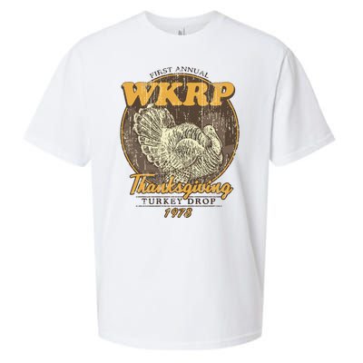 Retro First Annual Wkrp Thanksgiving Turkey Drop Sueded Cloud Jersey T-Shirt