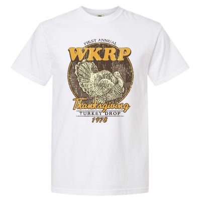 Retro First Annual Wkrp Thanksgiving Turkey Drop Garment-Dyed Heavyweight T-Shirt