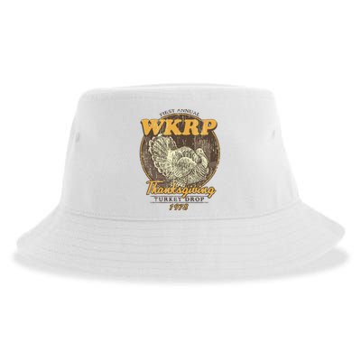 Retro First Annual Wkrp Thanksgiving Turkey Drop Sustainable Bucket Hat