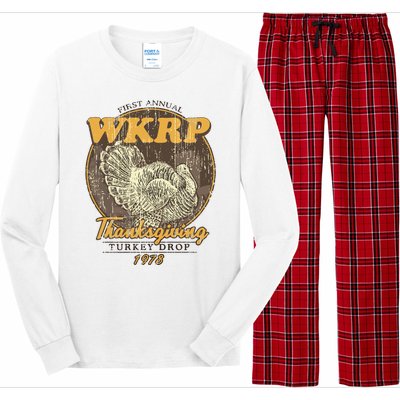 Retro First Annual Wkrp Thanksgiving Turkey Drop Long Sleeve Pajama Set