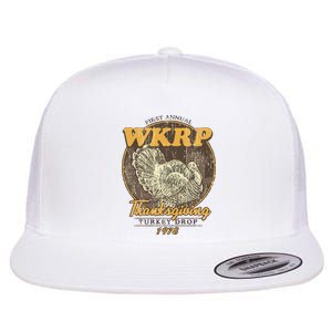 Retro First Annual Wkrp Thanksgiving Turkey Drop Flat Bill Trucker Hat