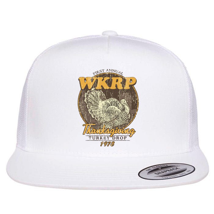 Retro First Annual Wkrp Thanksgiving Turkey Drop Flat Bill Trucker Hat