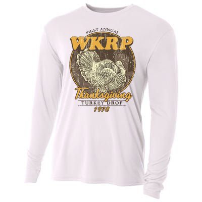 Retro First Annual Wkrp Thanksgiving Turkey Drop Cooling Performance Long Sleeve Crew