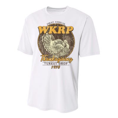 Retro First Annual Wkrp Thanksgiving Turkey Drop Performance Sprint T-Shirt