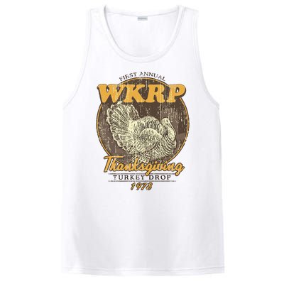 Retro First Annual Wkrp Thanksgiving Turkey Drop PosiCharge Competitor Tank