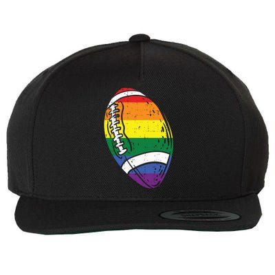 Rainbow Flag American Football Lgbt Pride Month Gay Ally Gift Wool Snapback Cap