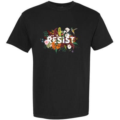 Resist Floral Anti Trump Political Protest Garment-Dyed Heavyweight T-Shirt