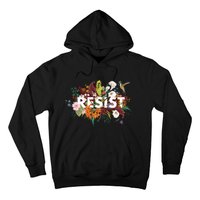 Resist Floral Anti Trump Political Protest Hoodie