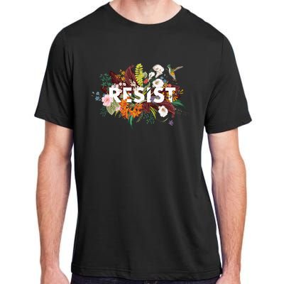 Resist Floral Anti Trump Political Protest Adult ChromaSoft Performance T-Shirt