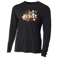 Resist Floral Anti Trump Political Protest Cooling Performance Long Sleeve Crew