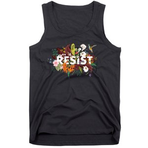 Resist Floral Anti Trump Political Protest Tank Top