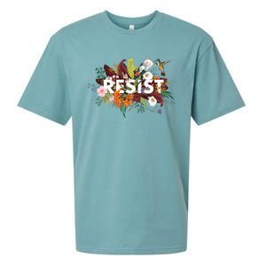 Resist Floral Anti Trump Political Protest Sueded Cloud Jersey T-Shirt