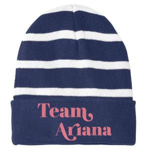 Retro For Ariana, Show Support Be On Team Ariana Striped Beanie with Solid Band