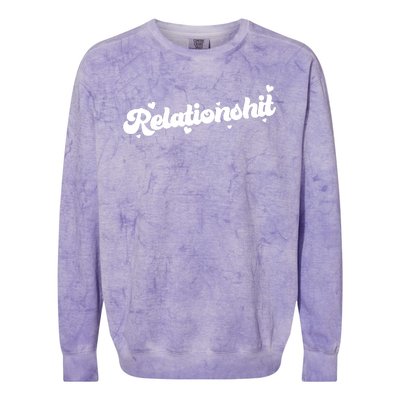 Relationshit Funny Anti Valentine Colorblast Crewneck Sweatshirt