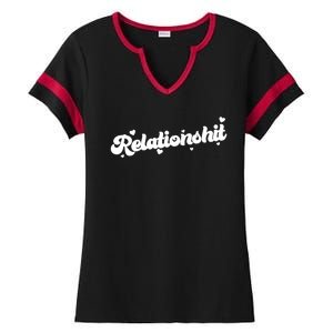 Relationshit Funny Anti Valentine Ladies Halftime Notch Neck Tee