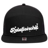 Relationshit Funny Anti Valentine 7 Panel Mesh Trucker Snapback Hat