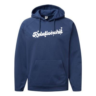 Relationshit Funny Anti Valentine Performance Fleece Hoodie